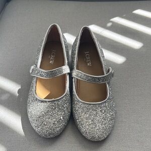 J. Crew Kids Sparkly Silver Dress Shoes